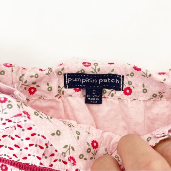 Pumpkin Patch Pink Floral Mixed Pattern Skirt Sz 3 - Picture 5 of 6